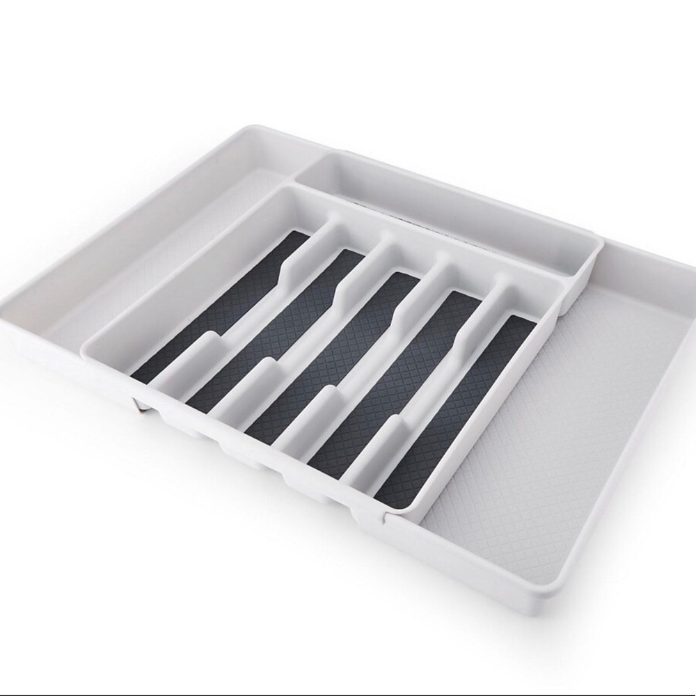 Simply Essential Expandable Flatware Organizer in Gray
